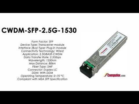 CWDM-SFP-2.5G-1530  |  Cisco Compatible 2.5Gb/s CWDM SFP 1530nm 80km