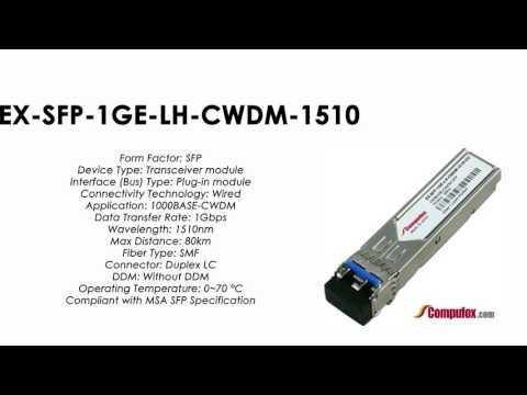 EX-SFP-1GE-LH-CWDM-1510  | Juniper Compatible 1000Base-CWDM SFP 1510nm 80km SMF