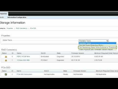Dell OpenManage Storage Services 8.2 - Setting The Remaining Rated Write Endurance Threshold
