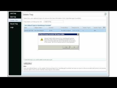 OME MIB Import Utility: Deleting Trap Definition