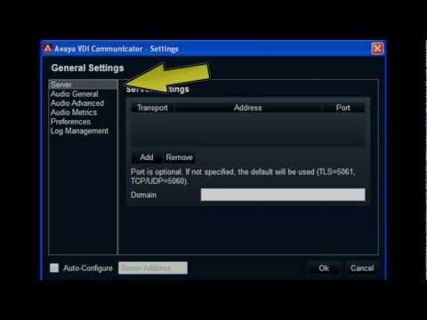 How To Configure The Server & Domain Servers On The Avaya VDI Communicator Client