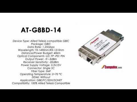 AT-G8BD-14  |  Allied Telesis Compatible 1000LX BiDi TX1490nm/RX1310nm 40km GBIC