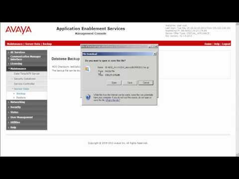 How To Perform Backup Of Avaya Application Enablement Services