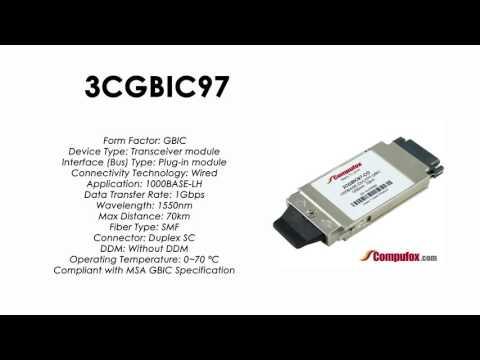 3CGBIC97  |  3Com Compatible 1000BASE-ZX 1550nm 70km GBIC