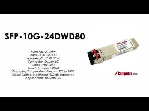 SFP-10G-24DWD80  |  Alcatel Compatible 10GBase-DWDM 1558.17nm 80km SFP+