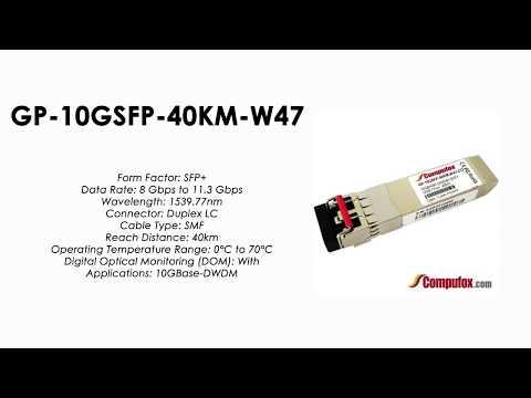 GP-10GSFP-40KM-W47  |  Force10 Compatible 10GBase-DWDM SFP+ 1539.77nm 40km SMF