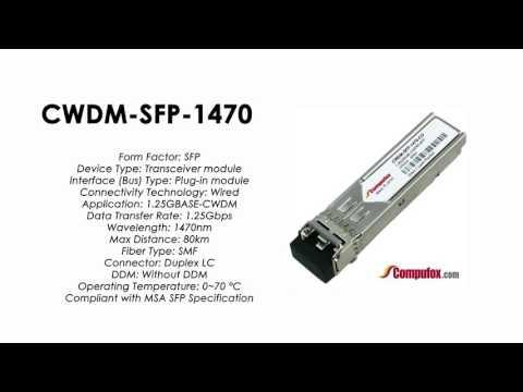CWDM-SFP-1470  |  Cisco Compatible 1.25Gbps CWDM SFP Module, 1470nm, 80km