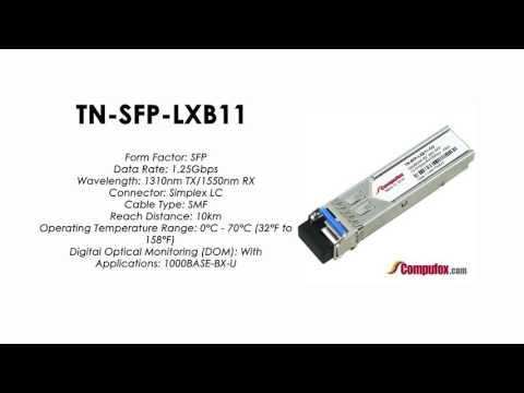 TN-SFP-LXB11  |  Transition Compatible 1000BASE-BX SFP 1310nmTx/1550nmRx SMF 10km