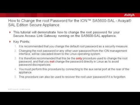 How To Change The Root Password Secure Access Link Gateway On The ION SA5600-SAL