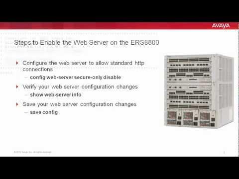 How To Enable The Web Server On The Avaya ERS8800