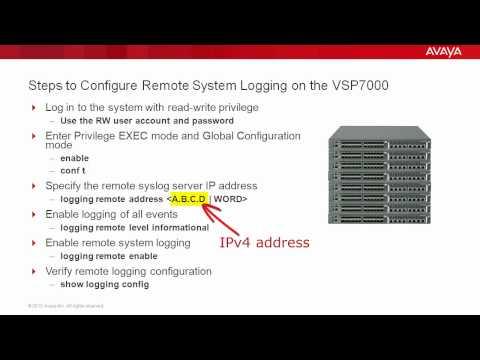 How To Configure Remote System Logging On The Avaya VSP7000