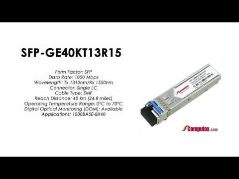 SFP-GE40KT13R15  | Juniper Compatible 1000BASE-BX SFP Tx1310nm/Rx1550nm 40km