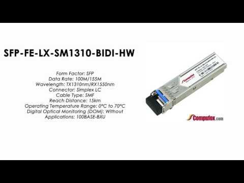 SFP-FE-LX-SM1310-BIDI-HW  |  Huawei Compatible SFP 100BASE-BXU SMF Tx1310/Rx1550 15km