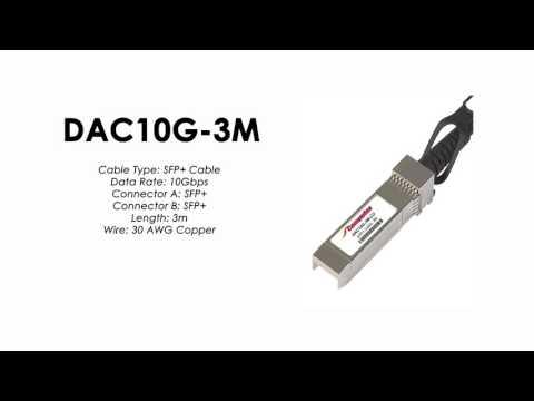 DAC10G-3M | ZyXEL Compatible SFP+ to SFP+ Direct Attach Cable, Copper Passive, 3m