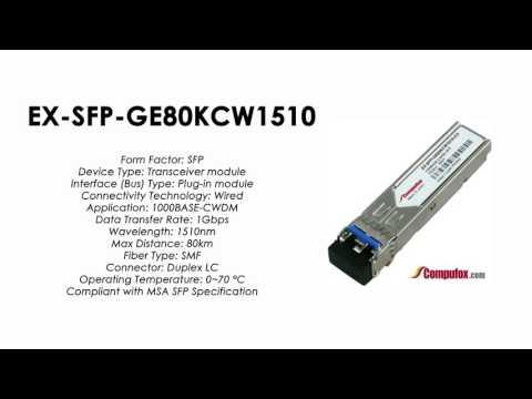 EX-SFP-GE80KCW1510  | Juniper Compatible 1000BASE-CWDM SFP 1510nm 80km SMF