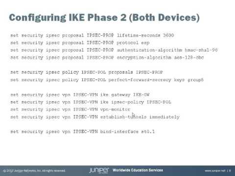 Configuring Route-Based Site-to-Site IPSec VPN On The SRX