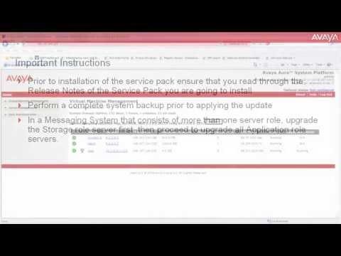 How To Install Service Pack On Avaya Aura Messaging (French Version)
