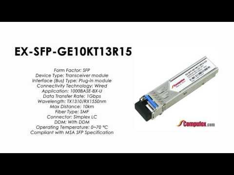 EX-SFP-GE10KT13R15  | Juniper Compatible 1000BASE-BX SFP Tx1310nm/Rx1550nm 10km