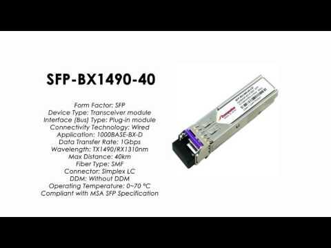 SFP-BX1490-40  |  ZyXEL Compatible 1000BASE-BX-U SFP Tx1490nm/Rx1310nm 40km