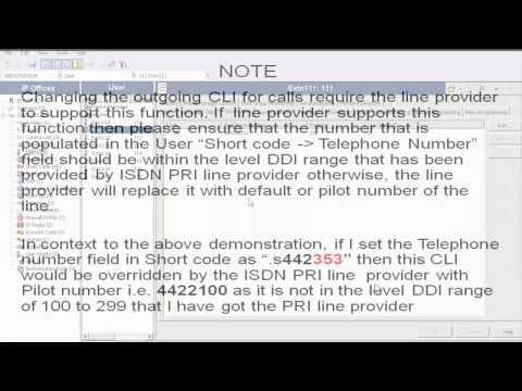 How To Configure Outgoing CLI In IP Office Over ISDN Line