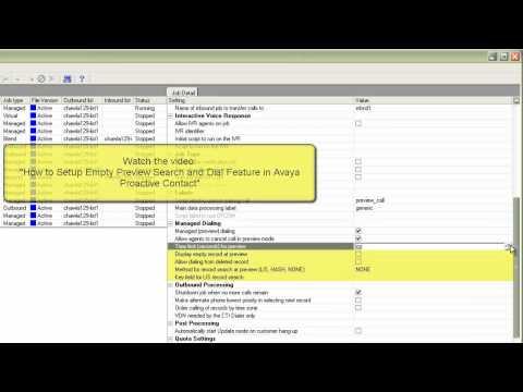 How To Setup Managed Or Preview Job In Avaya Proactive Contact
