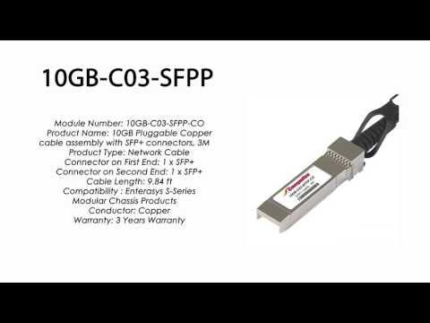 10GB-C03-SFPP  |  Enterasys Compatible SFP+ 10Gb DAC Cable 3m