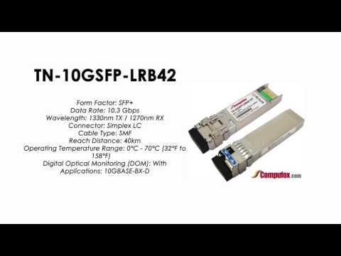 TN-10GSFP-LRB42  |  Transition Compatible 10GBASE-BX BIDI SFP+, 1330nmTx/1270nmRx SMF 40km