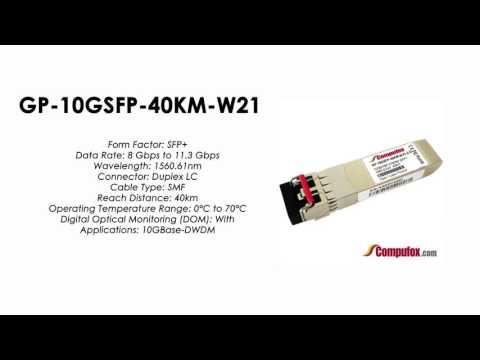 GP-10GSFP-40KM-W21  |  Force10 Compatible 10GBase-DWDM SFP+ 1560.61nm 40km SMF