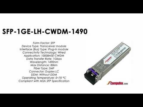 SFP-1GE-LH-CWDM-1490  |  Juniper Compatible 1000Base-CWDM SFP 1490nm 80km