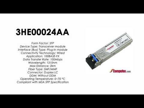 3HE00024AA  |  Alcatel Compatible 100Base-FX 1310nm 2km  SFP