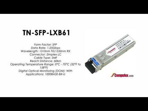 TN-SFP-LXB62 | Transition Compatible 1000BASE-BX SFP 1550nmTx/1310nmRx SMF 60km