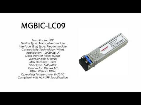 MGBIC-LC09  |  Enterasys Compatible 1000BASE-LX SFP 1310nm 10km SMF