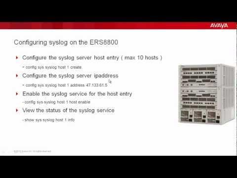 How To Configure Syslog On The Avaya ERS8800