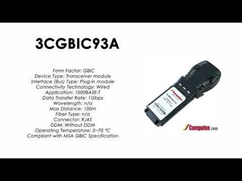 3CGBIC93A  |  3Com Compatible 1000BASE-T RJ45 100m GBIC